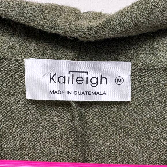 Kaileigh Green Faux Wrap Sweater, Long Sleeve, V Neck, Size M, NWOT - Picture 4 of 6